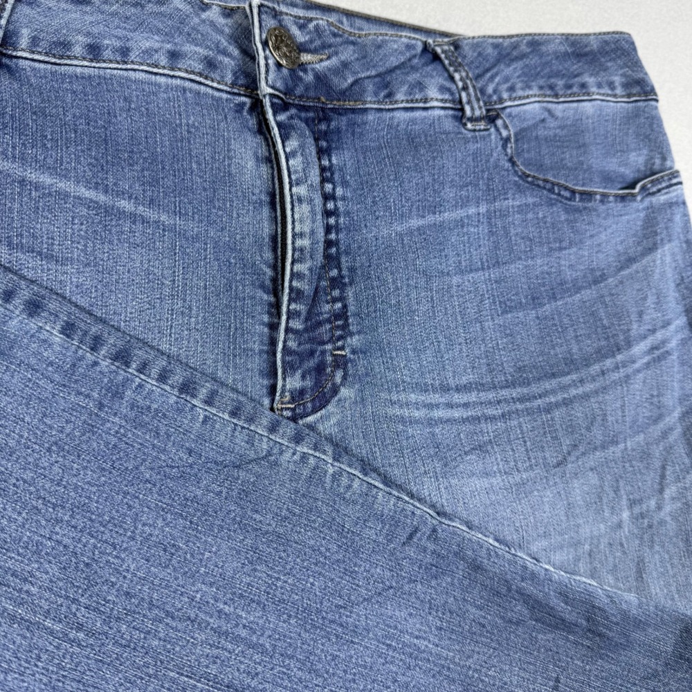 Riders by Lee Womens Blue Mid Rise Straight Leg Jeans Medium Wash Size 18P